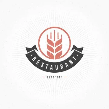 Restaurant Logo Template. Vector Design Element Vintage Style for Logotype Illustrazione stock