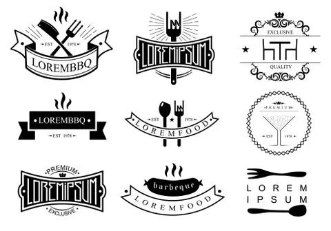 Restaurant logo templates Stock Illustration