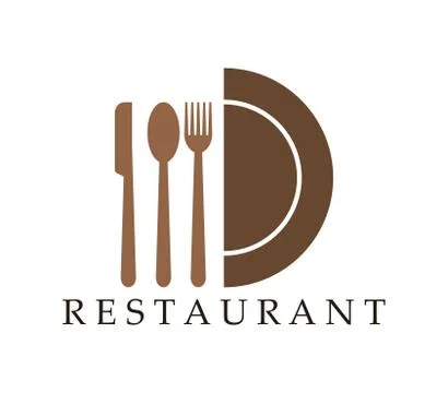 Restaurant logo on white background Stock Illustration