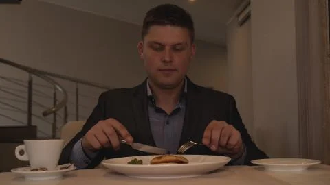 In the restaurant, a man. Foto stock