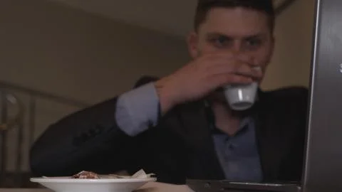 In the restaurant, a man. Stock Photos