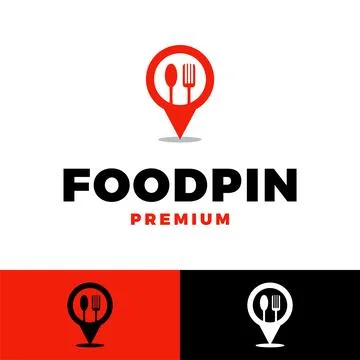 Restaurant map pin icon vector logo template illustration design Stock Illustration