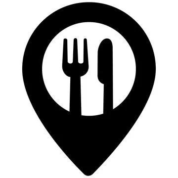 Restaurant map pin location vector icon Stock Illustration