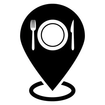 Restaurant map pin symbol vector icon on white background Stock Illustration