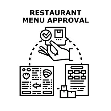 Restaurant menu approval process concept vector illustration Stock-Illustration