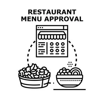 Restaurant menu approval process managing food choices Illustrazione stock