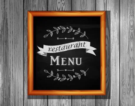 Restaurant menu board Restaurant menu bulletin board Stock Illustration