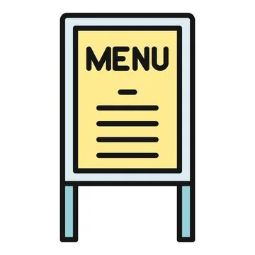 Restaurant menu board standing on street illustration Stock Illustration