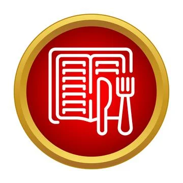 Restaurant menu book with fork and knife icon Stock Illustration