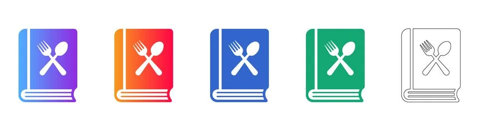 Restaurant Menu Book Icon Set Ilustración de archivo