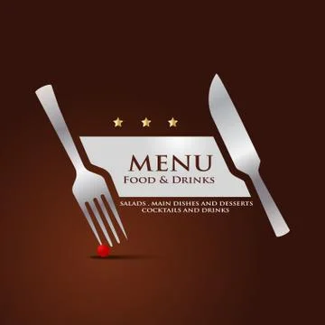 Restaurant menu cover design Stock Illustration