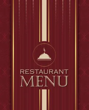 Restaurant menu design cover template in retro style 03 Stock Illustration