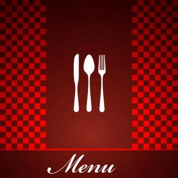 Restaurant menu design with knife, spoon and fork Stock Illustration