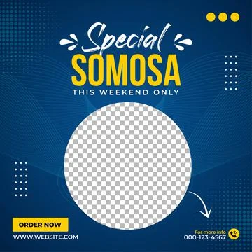 Restaurant menu design with samosa vector illustration. Beautiful restaurant  Stock Illustration