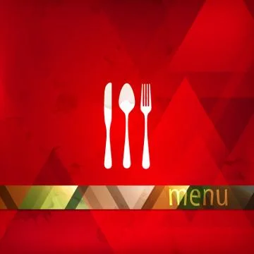 Restaurant menu design with spoon, fork and knife Stock Illustration