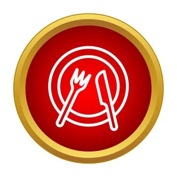 Restaurant menu dining plate flat design icon Stock Illustration