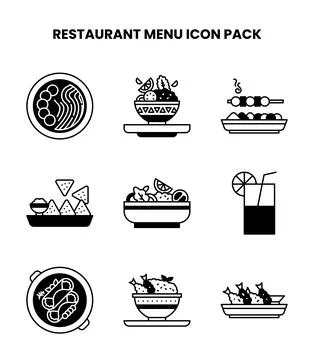 Restaurant Menu DuoTone Set Icons Pack Illustrazione stock