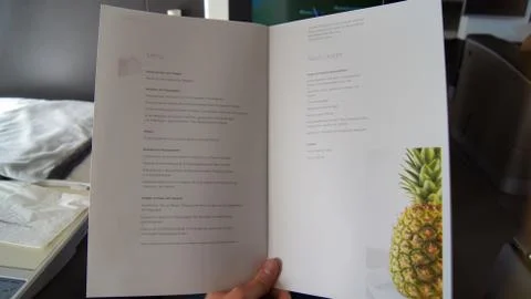 Restaurant menu during a first class flight Stock Photos