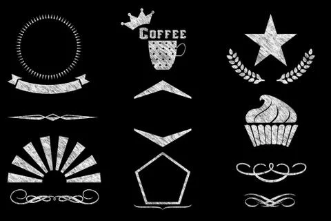 Restaurant menu elements Stock Illustration