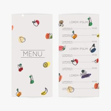 Restaurant menu. Flat design Illustrazione stock