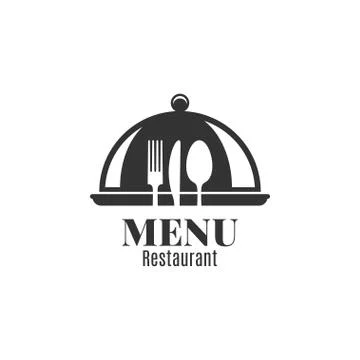 Restaurant menu with fork, knife and spoon. Stock Illustration