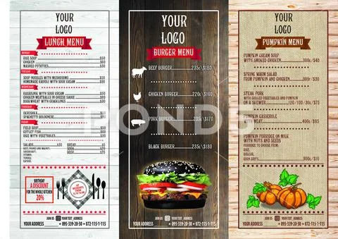 Restaurant Menu In The Form Of A Triangle PSD Template