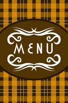 Restaurant menu front cover template. Food establishment design. Stock Illustration