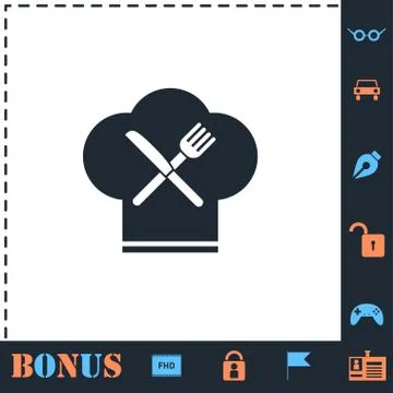 Restaurant menu icon flat Stock Illustration