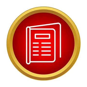 Restaurant menu icon with golden border Stock Illustration