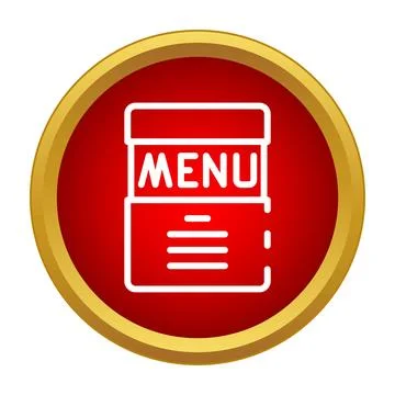 Restaurant menu icon with red button background Stock Illustration