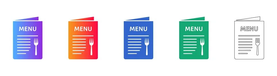 Restaurant Menu Icon Set for Dining and Food Service Applications Stock Illustration