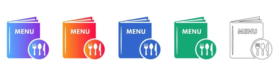 Restaurant Menu Icon Set Illustration