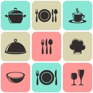Restaurant menu icons Illustration