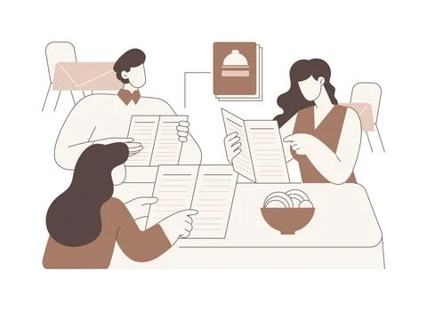 Restaurant menu isolated cartoon vector illustrations. Ilustración de archivo
