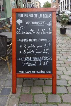 Restaurant menu in Lille Stock Photos
