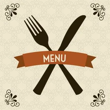 Restaurant menu over ornaments background. vector illustration Ilustração Stock