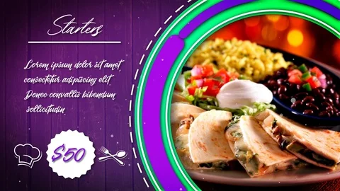 Restaurant Menu Presentation 스톡 After Effects