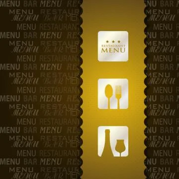 Restaurant menu presentation in brown background Stock Illustration