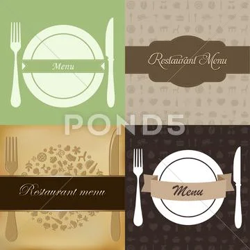 Restaurant menu set Stock Illustration
