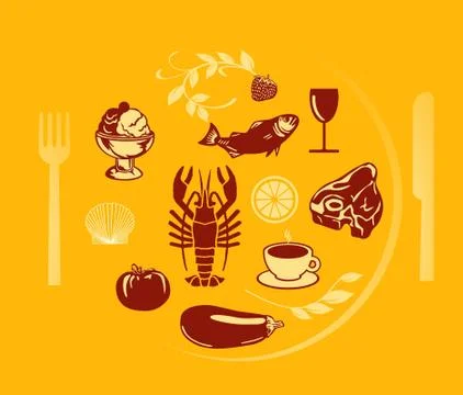 Restaurant Menu sign Stock Illustration