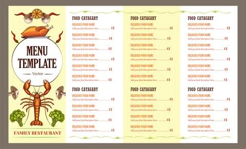 Restaurant menu template design Stock-Illustration
