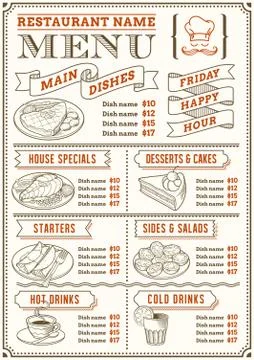 Restaurant Menu Template Stock Illustration