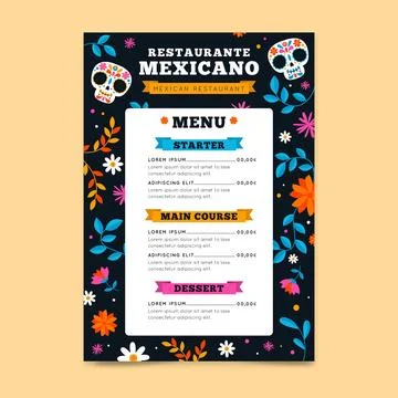 Restaurant menu template with mexican elements イラスト素材