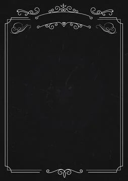 Restaurant menu vintae blackboard background with border Stock Illustration