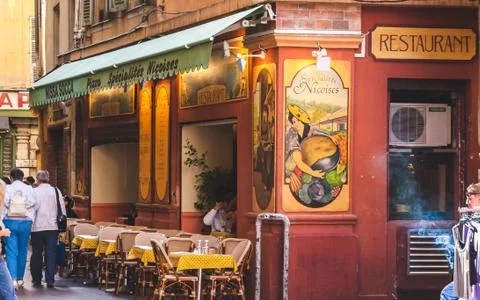 Restaurant in old town of Nice Stock Photos