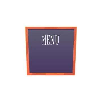 Restaurant or Cafe menu board vector flat icon, blank black chalkboard in w.. Stock Illustration