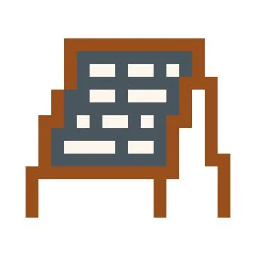 Restaurant or Cafe menu board pixel art vector icon, blank black chalkboard in Illustrazione stock