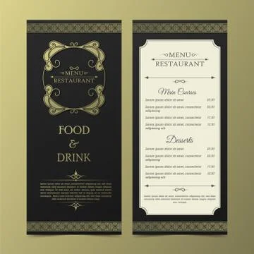 Restaurant or cafe menu design template Stock Illustration