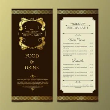 Restaurant or cafe menu design template Stock Illustration