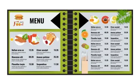 Restaurant or cafe menu vector design template trendy style vector Stock Illustration